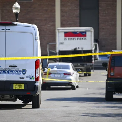TALLAHASSEE, FLORIDA - APRIL 17: Police tape surrounds the scene of a shooting near the student union at Florida State University on April 17, 2025 in Tallahassee, Florida. At least two people were killed and several others were injured when the alleged shooter, believed to be a current student and the son of a Leon County sheriff's deputy, opened fire on the university's main campus.   Miguel J. Rodriguez Carrillo/Getty Images/AFP (Photo by Miguel J. Rodriguez Carrillo / GETTY IMAGES NORTH AMERICA / Getty Images via AFP)<!-- NICAID(16019520) -->