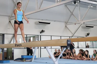 Ginasta Jade Barbosa ministra clínica em Caxias do Sul, no Recreio da Juventude.<!-- NICAID(15294376) -->