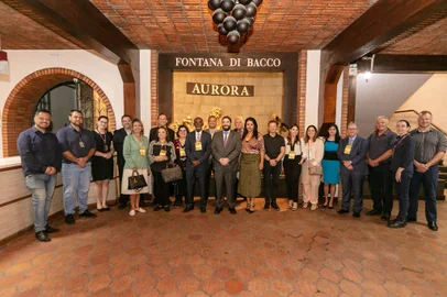 Representantes da Cooperativa Vinícola Aurora receberam a visita institucional de juízes e desembargadores de todo o país nesta terça-feira, 27 de fevereiro. <!-- NICAID(15691094) -->