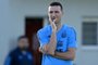 Argentina's coach Lionel Scaloni gestures during a training session in Ezeiza, Buenos Aires on November 14, 2023, ahead of the FIFA World Cup 2026 qualifier football match against Uruguay on November 16 in Buenos Aires. (Photo by JUAN MABROMATA / AFP)Editoria: SPOLocal: EzeizaIndexador: JUAN MABROMATASecao: soccerFonte: AFPFotógrafo: STF<!-- NICAID(15602627) -->