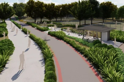 Projeto de passeio e de ciclovia no Parque Marinha do Brasil. Foto: Prefeitura Municipal de Porto Alegre/ Divulgação<!-- NICAID(15409420) -->