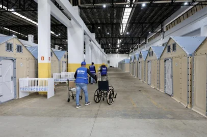 Canoas, RS, Brasil - Centro Humanitário de acolhimento - Recomeço.Primeiro centro de acolhimento para vítimas da enchente receberá 172 famílias selecionadas em Canoas. FOTO: JEFFERSON BOTEGA, AGÊNCIA RBSIndexador: jeff botega<!-- NICAID(15804338) -->