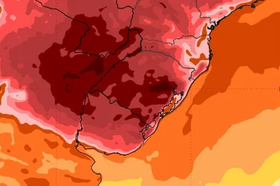Mapas mostram a previsão de temperatura máxima durante o período de onda de calor. Mapa referente à 3/3<!-- NICAID(15984935) -->