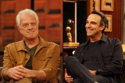 Pedro Bial e Tadeu Schmidt no "Conversa com Bial"<!-- NICAID(15739068) -->