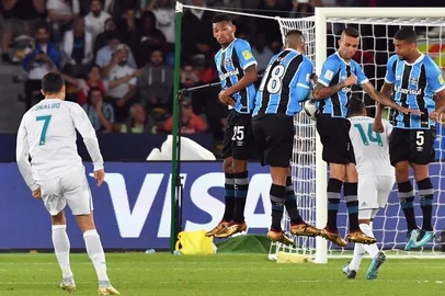 Gol de falta de Cristiano Ronaldo contra o Grêmio na final do Mundial de Clubes em 2017.
