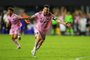 FORT LAUDERDALE, FLORIDA - JULY 21: Lionel Messi #10 of Inter Miami CF celebrates after kicking the game winning goal during the second half of the Leagues Cup 2023 match between Cruz Azul and Inter Miami CF at DRV PNK Stadium on July 21, 2023 in Fort Lauderdale, Florida.   Stacy Revere/Getty Images/AFP (Photo by Stacy Revere / GETTY IMAGES NORTH AMERICA / Getty Images via AFP)<!-- NICAID(15489555) -->