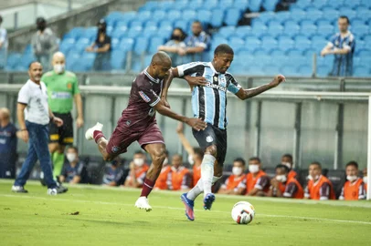 PORTO ALEGRE, RS, BRASIL - 26.01.2022 - O Grêmio recebe o Caxias, na Arena, em jogo válido pela 1ª rodada do Campeonato Gaúcho de 2022. (Foto: Jefferson Botega/Agencia RBS)Indexador: Jeff Botega<!-- NICAID(14999679) -->