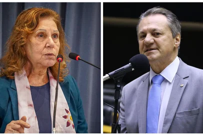Presidente estadual do PT, Juçara Dutra, e o presidente estadual do PL, Giovani Cherini.<!-- NICAID(15528939) -->