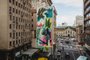 Festival Olhe para Cima, em Porto Alegre, mostra empenas de prédios e muros que receberam grafites multicoloridos na cidade. Painel de Kelvin Koubik.<!-- NICAID(15713166) -->