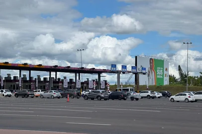 Pedágio de Gravataí, na freeway, nesta sexta-feira (13).<!-- NICAID(16225172) -->