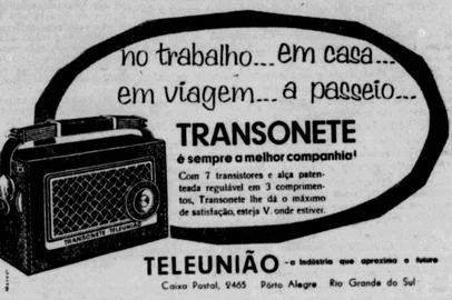 propaganda da fábrica de rádios e televisores Teleunião, de Porto Alegreem 1953<!-- NICAID(15810332) -->