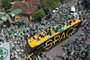 CAXIAS DO SUL - Festa da torcida do Juventude no Alfredo Jaconi, no retorno do grupo que conquistou o acesso à Série A.<!-- NICAID(15609050) -->