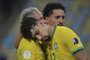 Jogadores da Seleção tristes após derrota do Brasil para a Argentina na Copa América