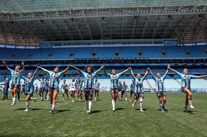 Vini Saraiva / Grêmio/Divulgação RS - ESPORTES/GAUCHÃO FEMININO - Grêmio X Brasil-FAR, na Arena do Grêmio, na data de 01/11/2025, válida pelo Campeonato Gaúcho Feminino 2025. FOTO: Vini Saraiva / Grêmio FBPA<!-- NICAID(16162770) -->