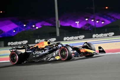 Red Bull Racing's Dutch driver Max Verstappen drives during the qualifying session of the Qatari Formula One Grand Prix at the Lusail International Circuit in Lusail, north of Doha, on November 30, 2024.