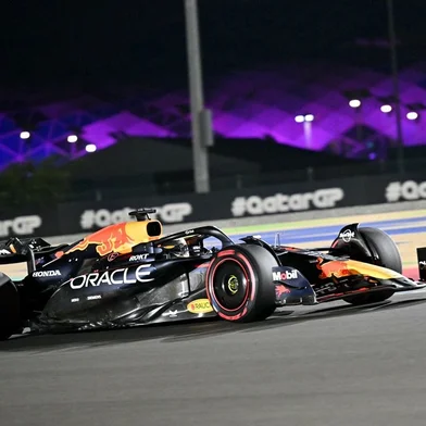 Red Bull Racing's Dutch driver Max Verstappen drives during the qualifying session of the Qatari Formula One Grand Prix at the Lusail International Circuit in Lusail, north of Doha, on November 30, 2024.