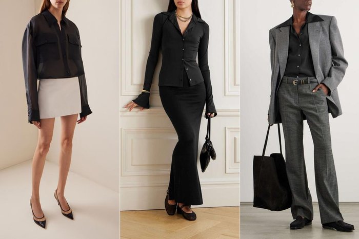 Moda Operandi e Khaite / Net-a-porter e Éterne / Net-a-porter e The Row / Divulgação