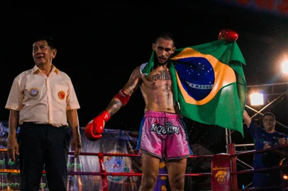 Gaúcho Andrews 'Shamo' Souza lutou no Campeonato Mundial de Muay Thai em Ayutthaya, na Tailândia.<!-- NICAID(15400069) -->