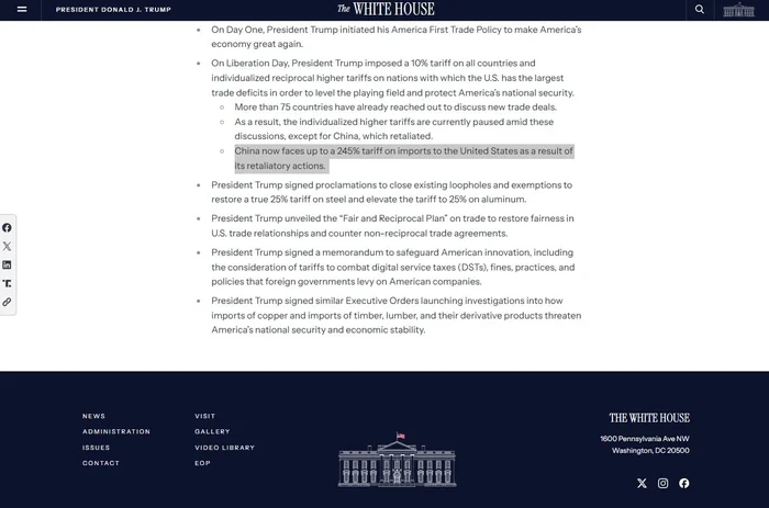 Reprodução / The White House