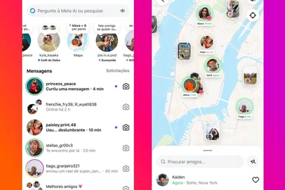 O Instagram começou a liberar, nesta quinta-feira (7), um novo recurso que permite compartilhar a localização em tempo real com contatos selecionados.<!-- NICAID(16096851) -->