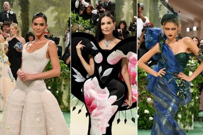 Bruna Marquezine, Demi Moore e Zendaya no tapete vermelho do Met Gala 2024.<!-- NICAID(15757304) -->