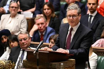 Britain's Prime Minister Keir Starmer speaks during a debate n the House of Commons, at the Houses of Parliament, in London, on July 17, 2024 following the King's Speech during the State Opening of Parliament. (Photo by JESSICA TAYLOR / UK PARLIAMENT / AFP) / RESTRICTED TO EDITORIAL USE - NO USE FOR ENTERTAINMENT, SATIRICAL, ADVERTISING PURPOSES - MANDATORY CREDIT " AFP PHOTO / Jessica Taylor /UK Parliament"<!-- NICAID(15816463) -->