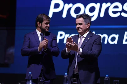 Convenção da Federação União Progressista. Na foto, presidente do União Brasil, Antonio Rueda, e do Progressistas, Ciro Nogueira<!-- NICAID(16115645) -->