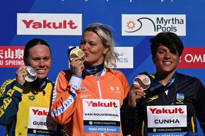 Mundial esportes aquáticos, 5km feminino, pódio, Ana Marcela Cunha