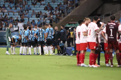 PORTO ALEGRE, RS, BRASIL, 12-03-2026: Grêmio x RB Bragantino, partida válida pela quinta rodada do Brasileirão 2026. O jogo ocorre na Arena, em Porto Alegre. Foto: Bruno Todeschini/Agência RBSIndexador: Bruno Todeschini<!-- NICAID(16244430) -->