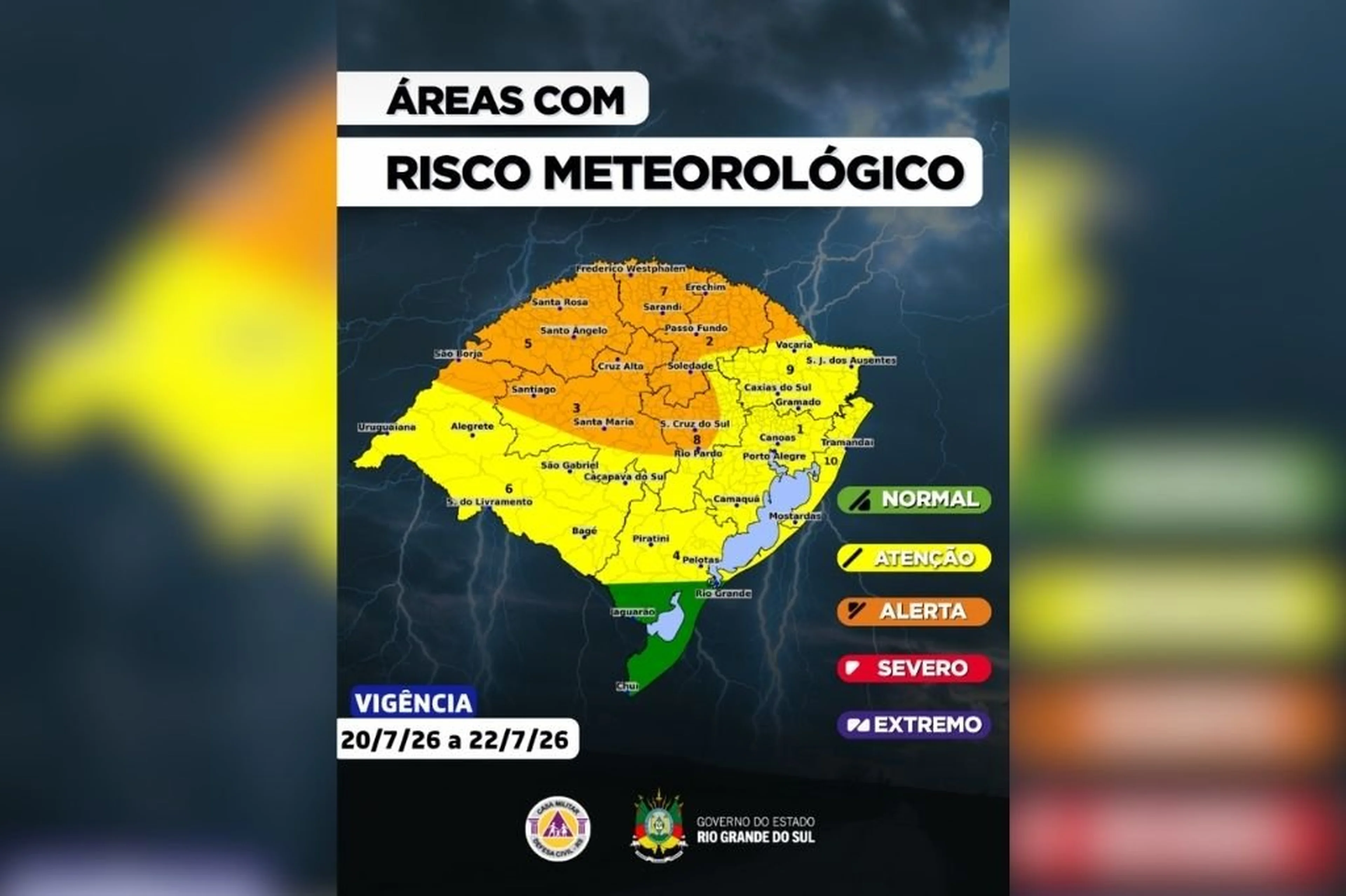 Reprodução/Defesa Civil do RS
