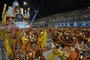 EDITORS NOTE: Graphic content / Revelers of the Mocidade Alegre samba school perform during the second night of carnival at the Sambadrome in Sao Paulo, Brazil, early on February 11, 2024. (Photo by NELSON ALMEIDA / AFP)<!-- NICAID(15678262) -->