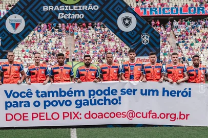 Fortaleza x Botafogo, homenagem RS, chuvas