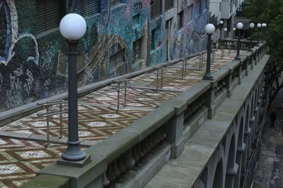 PORTO ALEGRE,RS,BRASIL.2024,09,14.Obras de revitalizaçãodo Viaduto Otávio Rocha.(RONALDO BERNARDI/AGENCIA RBS).<!-- NICAID(15866665) -->