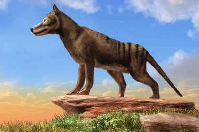 O tigre-da-tasmânia foi extinto há quase 90 anos. A espécie vivia na ilha da Tasmânia, na Austrália<!-- NICAID(15177918) -->