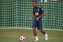 Brazil's forward Douglas Costa takes part in a training session at the Yug Sport Stadium in Sochi, on July 3, 2018, ahead of the Russia 2018 World Cup quarter-final football match between Brazil and Belgium on July 6. / AFP PHOTO / NELSON ALMEIDA<!-- NICAID(13630844) -->