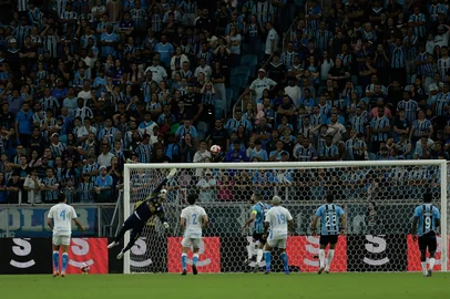PORTO ALEGRE, RS, BRASIL, 07-02-2026: Jogo entre Grêmio x Novo Hamburgo, na Arena do Grêmio, neste sábado valendo classificação para a semifinal do Campeonato Gaúcho 2026. A partida única é válida pelas quartas de final do campeonato estadual. (Foto: André Ávila/Agência RBS)Indexador: Andre Avila<!-- NICAID(16220945) -->