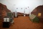 ktw78A simulated Mars exterior portion of the CHAPEAs Mars Dune Alpha at the Johnson Space center in Houston, Texas on April 11, 2023. - CHAPEAs Mars Dune Alpha is a 3D printed habitat designed to serve as an analog for one-year missions. (Photo by Mark Felix / AFP)Editoria: SCILocal: HoustonIndexador: MARK FELIXSecao: space programmeFonte: AFP Fotógrafo: STR<!-- NICAID(15400386) -->