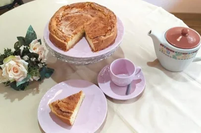 Käsekuchen, tradicional torta alemã de queijo<!-- NICAID(16076714) -->
