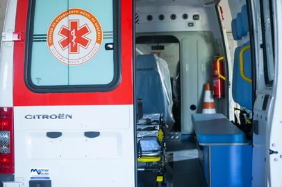 SÃO PEDRO DO SUL, RS, BRASIL 19/02/2017 - Ambulância do SAMU de São Pedro do Sul.<!-- NICAID(12743519) -->