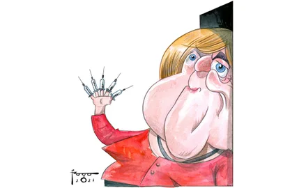 Caricatura da chanceler alemã Angela Merkel feita por Gilmar Fraga, para ilustrar a seção Frases da Semana, publicada na superedição de Zero Hora de 11 e 12 de dezembro de 2021. VERSÃO ONLINE.<!-- NICAID(14965432) -->