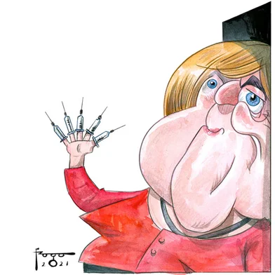 Caricatura da chanceler alemã Angela Merkel feita por Gilmar Fraga, para ilustrar a seção Frases da Semana, publicada na superedição de Zero Hora de 11 e 12 de dezembro de 2021. VERSÃO ONLINE.<!-- NICAID(14965432) -->