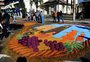 Em Flores da Cunha, tapetes de Corpus Christi ilustram Fenavindima e campanário