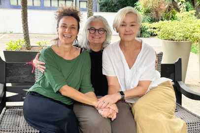 Fernanda Carvalho Leite, Lisiane Cohen e Julia Lemmertz nas filmagens de Nós, que nos Queremos Tão Pouco<!-- NICAID(16092977) -->
