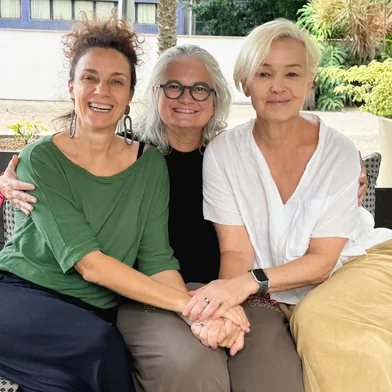 Fernanda Carvalho Leite, Lisiane Cohen e Julia Lemmertz nas filmagens de Nós, que nos Queremos Tão Pouco<!-- NICAID(16092977) -->