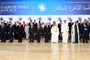 This handout picture released by the Egyptian Presidency shows Egypt's President Abdel-Fattah al-Sisi (C) flanked by regional and some Western leaders, posing for a family picture during the International Peace Summit in the New Administrative Capital (NAC), about 45 kilometres east of Cairo, on October 21, 2023, amid the ongoing battles between Israel and the Palestinian group Hamas. As international tensions soar, Egyptian President Abdel Fattah al-Sisi hosted the peace summit in Cairo, but diplomatic efforts to end the violence in Israel and the Palestinian territories have made little headway, with Israel and its enemy Iran, a supporter of Hamas and other armed groups, among those absent from the Cairo talks. (Photo by EGYPTIAN PRESIDENCY / AFP) / === RESTRICTED TO EDITORIAL USE - MANDATORY CREDIT "AFP PHOTO / HO / EGYPTIAN PRESIDENCY' - NO MARKETING NO ADVERTISING CAMPAIGNS - DISTRIBUTED AS A SERVICE TO CLIENTS ==<!-- NICAID(15575627) -->