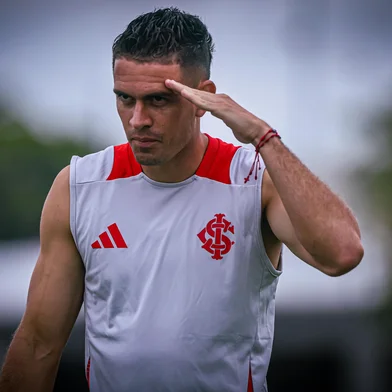 O atacante Borré participa de treino do Inter no CT Parque Gigante.<!-- NICAID(15968412) -->