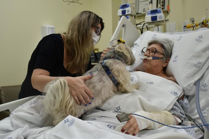 Durante 20 minutos, Ruth e Bartolomeu puderam amenizar a saudade, que era mútua