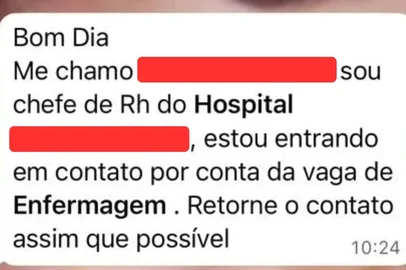 Print de uma conversa usada em uma reportagem do golpe do falso emprego em abril de 2026<!-- NICAID(16270240) -->