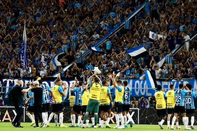 PORTO ALEGRE, RS, BRASIL, 01-03-2026: GreNal 450. Grêmio e Internacional se enfrentam na Arena pela jogo do ida da final do Gauchão de Futebol 2026. Fotos: Jefferson Botega/Agencia RBS<!-- NICAID(16236063) -->