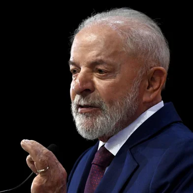 Brazil's President Luiz Inacio Lula da Silva speaks during an event to highlight accomplishments in the first two years in office in Brasilia on April 3, 2025. Brazil's President Luiz Inacio Lula da Silva said Thursday his country would take "all appropriate measures to defend" itself against import tariffs imposed by US counterpart Donald Trump. (Photo by EVARISTO SA / AFP)Editoria: FINLocal: BrasíliaIndexador: EVARISTO SASecao: diplomacyFonte: AFPFotógrafo: STF<!-- NICAID(16009386) -->